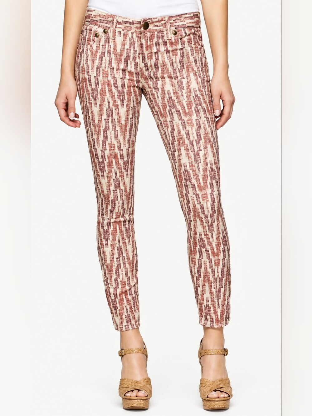 Free People Americana Ikat Cropped Skinny Jeans - Size 27